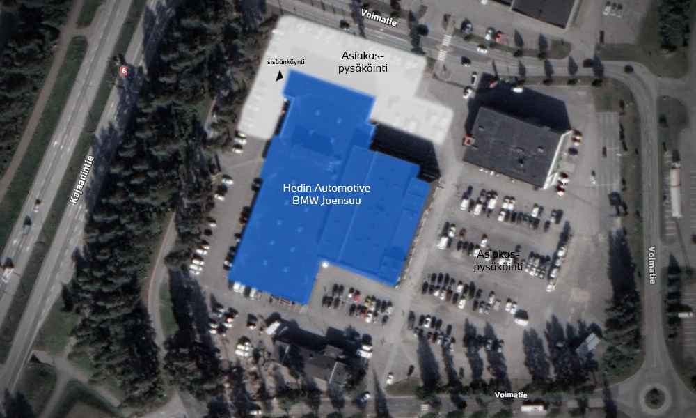 BMW Joensuu asiakaspysäköinti