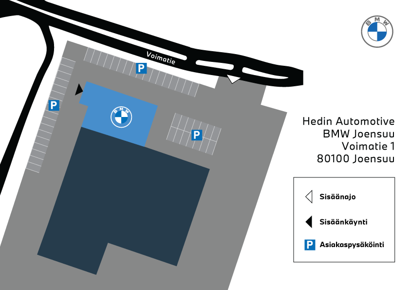BMW Joensuu asiakaspysäköinti