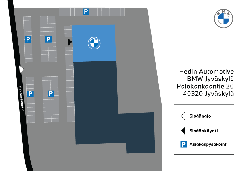 BMW Jyväskylä asiakaspysäköintikartta