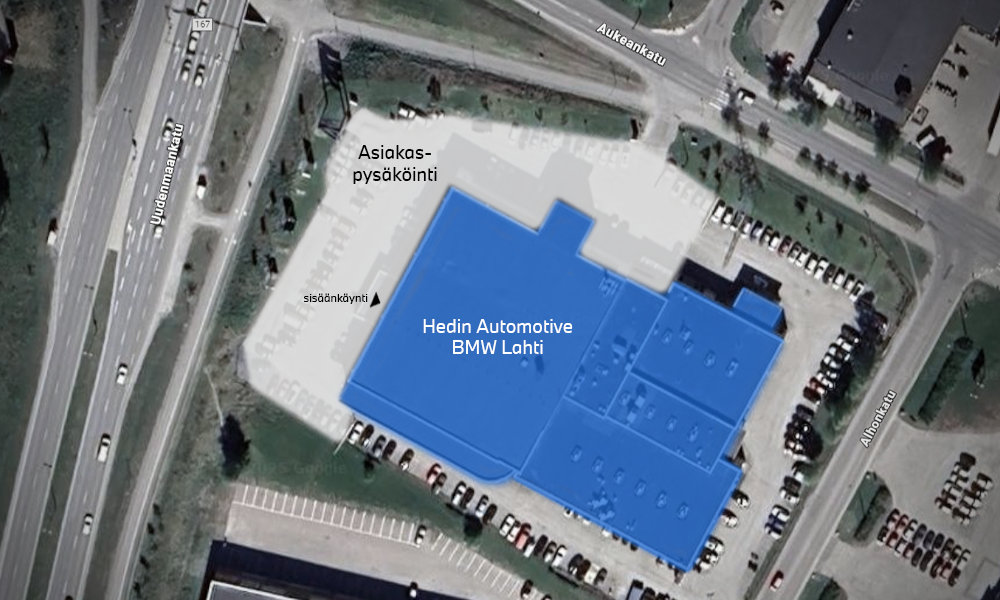 BMW Lahti asiakaspysäköinti