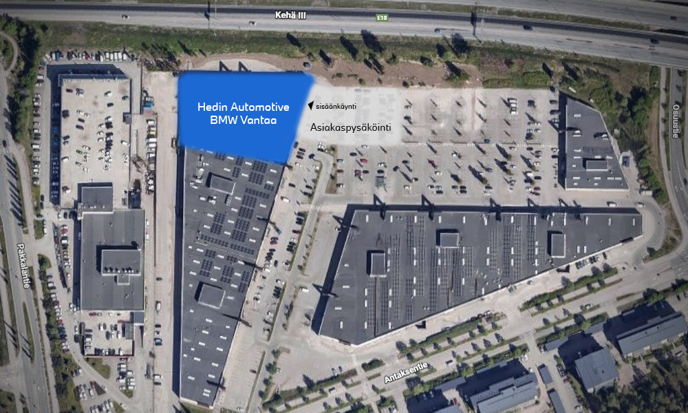 BMW Vantaa asiakaspysäköinti