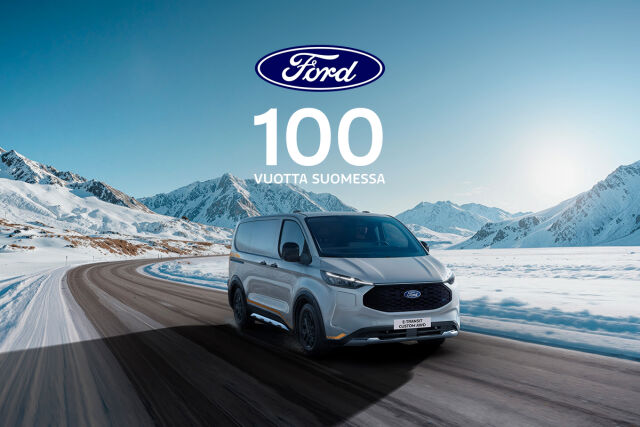 Ford 100 v. Suomessa - tutustu suosituimman pakettiautomerkin Juhlaetuihin.