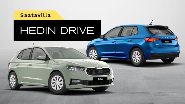 Škoda Fabia alkaen vain 260 €/kk Hedin Drivella – ilman käsirahaa – automaatti alk. 284 €/kk.