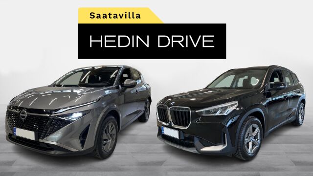 BMW X1 ja Nissan Qashqai -autoja edullisella  Hedin Drive -sopimuksella!