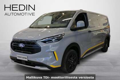 Ford TRANSIT CUSTOM E-Transit Custom Van 340 L2 Trail 160kW BEV AWD 100v *NAVI*360*KAMERAT*Vetokoukku* HUIPPUVARUSTEIN* - SSJ-771