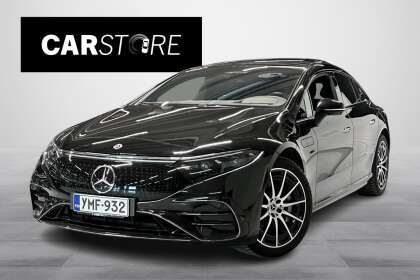 Mercedes-Benz EQS 450 4MATIC AMG // Hyperscreen / Tuuletetut nappanahat / Panoraama / HUD / Burmester / Koukku / DTR+ - YMF-932